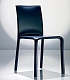 Черный металлический стул обтянутый кожей ALICE