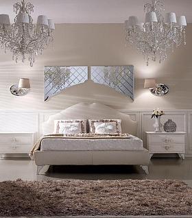 Элитная мебель для спальни в белом цвете COMPOSIZIONE M211