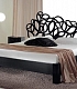 Деревянная дизайнерская кровать черного цвета Leaves-luxury