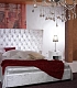 Двуспальная кровать из белого бархата Leaves-luxury