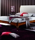 Двуспальная кровать на ножках из красного дерева с белым мягким изголовьем DF 04-42 Ca`D`oro