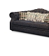 Классический раскладной диван Тирадор в темном цвете с цветными узорными подушками
