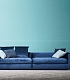 Длинный синий диван California в современном стиле