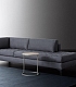 Стильный серый диван-кушетка в минималистичном дизайне для гостиной Prince