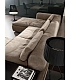 Большой бежевый диван округлых форм в стильную гостиную Sharpei