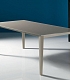 Современный обеденный стол из серого стекла на металлических ножках CRUZ
