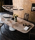 Длинный стеклянный стол мраморной расцветки GIANO KERAMIK