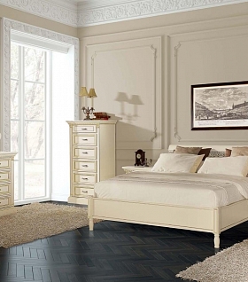 Элегантная деревянная мебель молочного цвета для спальни VENEZIA BIANCO ORO