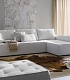 Белый текстильный диван с подушками в большую современную гостиную ANTARES