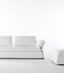 Белый кожаный диван и пуф из коллекции мягкой мебели Magicanto