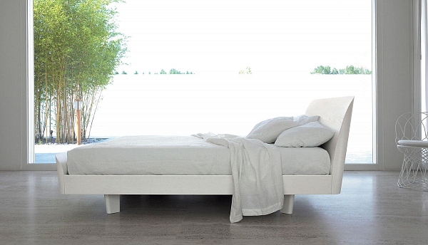 Белая двуспальная кровать в современном стиле LOTUS