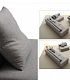 диван-конструктор с серыми подушками