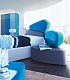 Стильный спальный гарнитур необычного дизайна бело-синих цветов NIGHT SIDE LETTI-06
