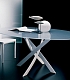 Стеклянный овальный стол белого цвета BARONE