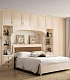 Итальянский шкаф для одежды с двуспальной кроватью молочного цвета COMPOSIZIONE M226