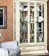 Деревянный шкаф со стеклянными дверцами и ящиком Venezia Bianco