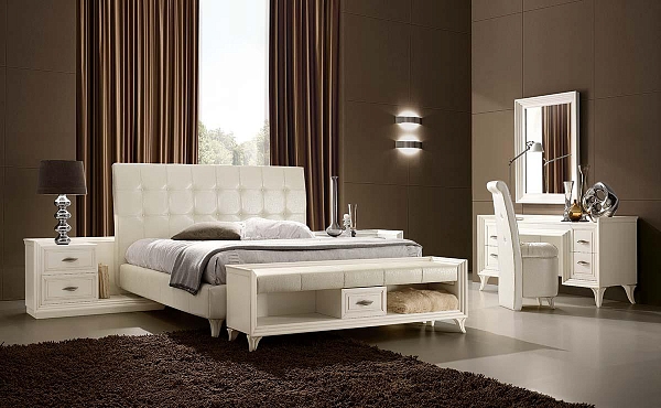 Элитный спальный гарнитур белого цвета в современном стиле TODAY 10