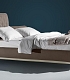 Двуспальная кровать KOA Bontempi кофейного цвета с белой полоской