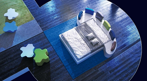 Двуспальная кровать с широким изголовьем в стиле модерн NIGHT SIDE LETTI-09