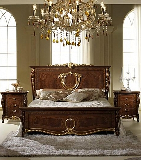 Роскошный спальный гарнитур из натурального дерева Donatello