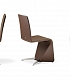 Кожаные коричневые стулья необычного дизайна PATRICIA