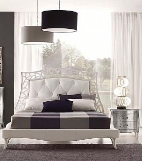 Элегантная мебель в спальню бело-серебристого цвета в современном стиле Regina di Fiori 5