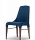 Современный стул с синей мягкой обивкой на деревянных ножках KELLY