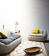 Современный диван округлых форм с желтыми подушками Bamboo