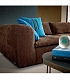 Замшевый коричневый диван с голубыми подушками Sharpei