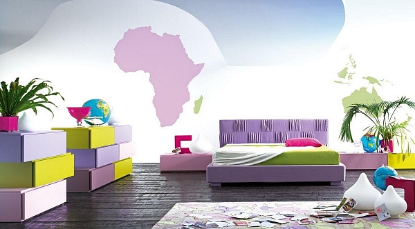 Яркая разноцветная мебель для стильной спальни NIGHT SIDE LETTI-10